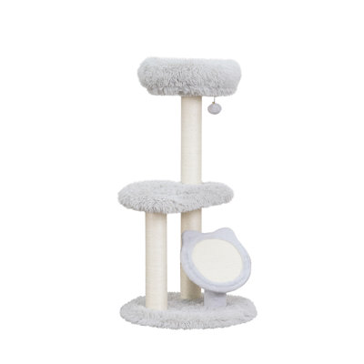 PetPals 37.5" Cozy Cat Tree with Cat Shaped Scratching Board