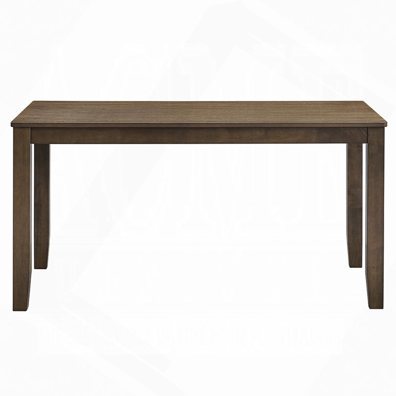 Rectangular Dining Table 1Pc Solid Rubber Wood Kitchen Furniture