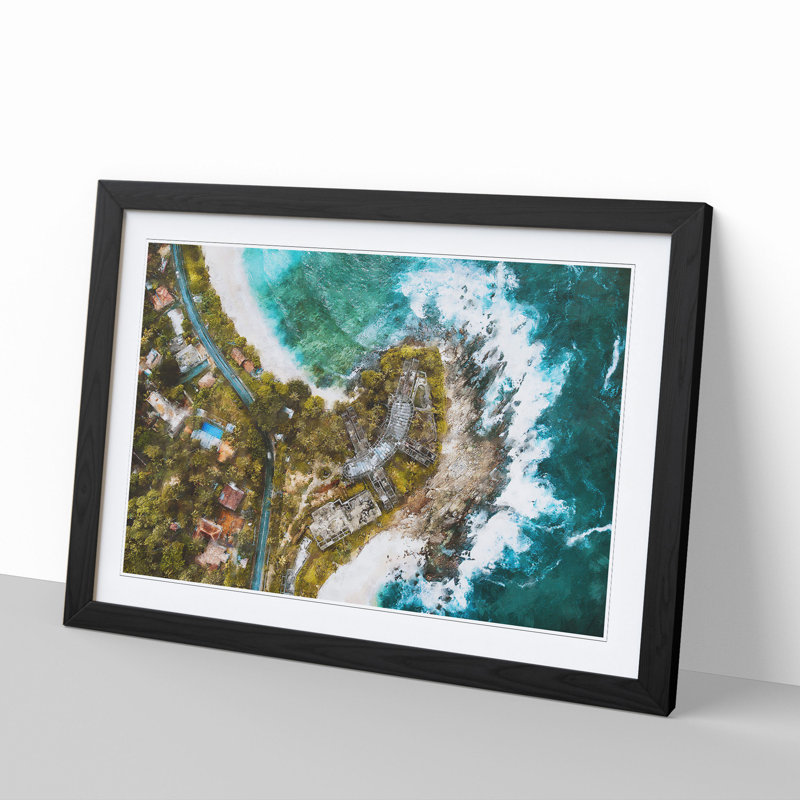 Tangalle in Sri Lanka - Picture Frame Graphic Art, 48cm H x 65cm W x 2cm D, Black
