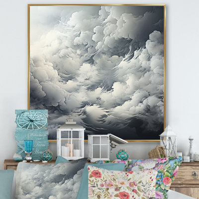 Tempête de nuages noirs et blancs sur toile