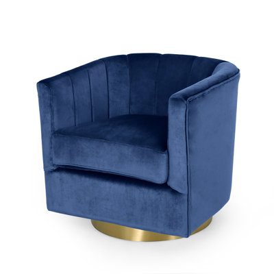 Kourtni 25.59'' Wide Tufted Velvet Swivel Armchair -  Everly Quinn, 7B43CFF41136449D98EED5DDDB4E2F0D