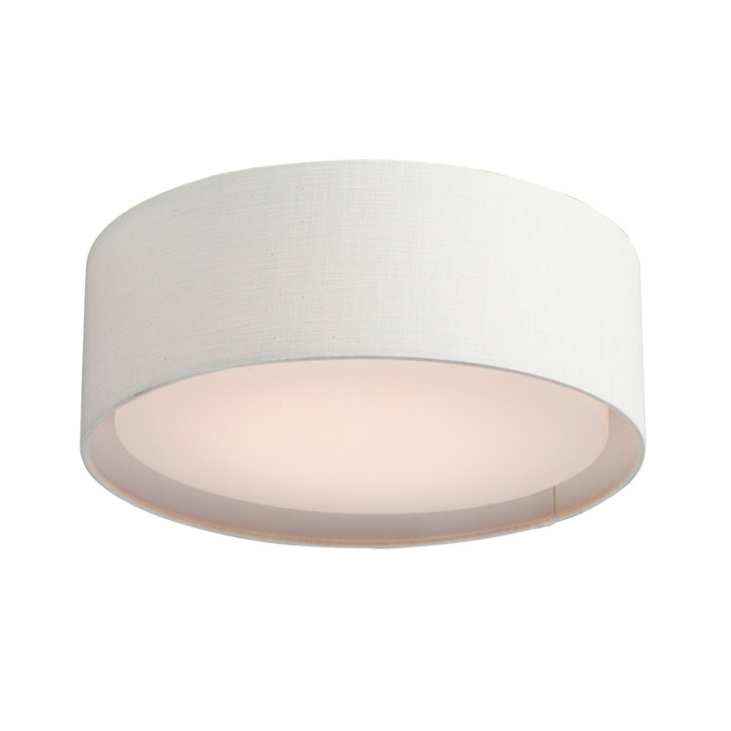Cathelene Fabric LED Flush Mount, 7.88" H x 20" W x 20" D, Oatmeal