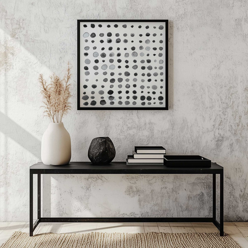 Commande en noir et blanc, reproduction sur toile, H 13,75 po x l 13,75 po, Or brossé