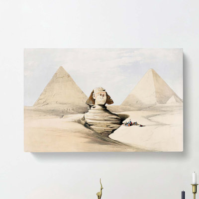 The Great Sphinx Pyramids Of Giza by David Roberts - Wrapped Canvas Painting