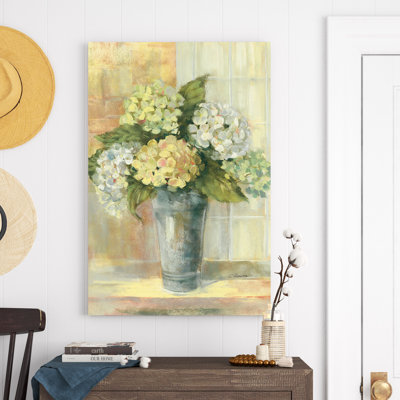 «Yellow Hydrangea» par Carol Rowan, reproduction d'art sur toile tendue