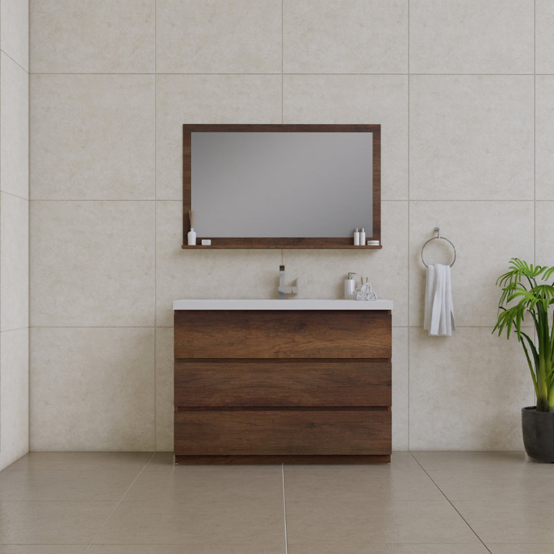Ensemble de meuble-lavabo simple 48 po Arjina, Palissandre