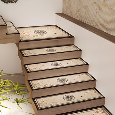 Tapis d'escalier antidérapant de style chinois moderne