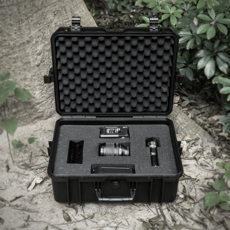 Contenant ergonomique en plastique, étanche et, pour les outils de photographes - boîtier de moulage par injection noir, composants électroniques