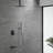 Ceiling Mount Shower Faucet Set With Tub Spout Square Showerhead Bathroom Rainfall Shower System Stainless Steel Shower Trim Kit 12 Inches-125522672