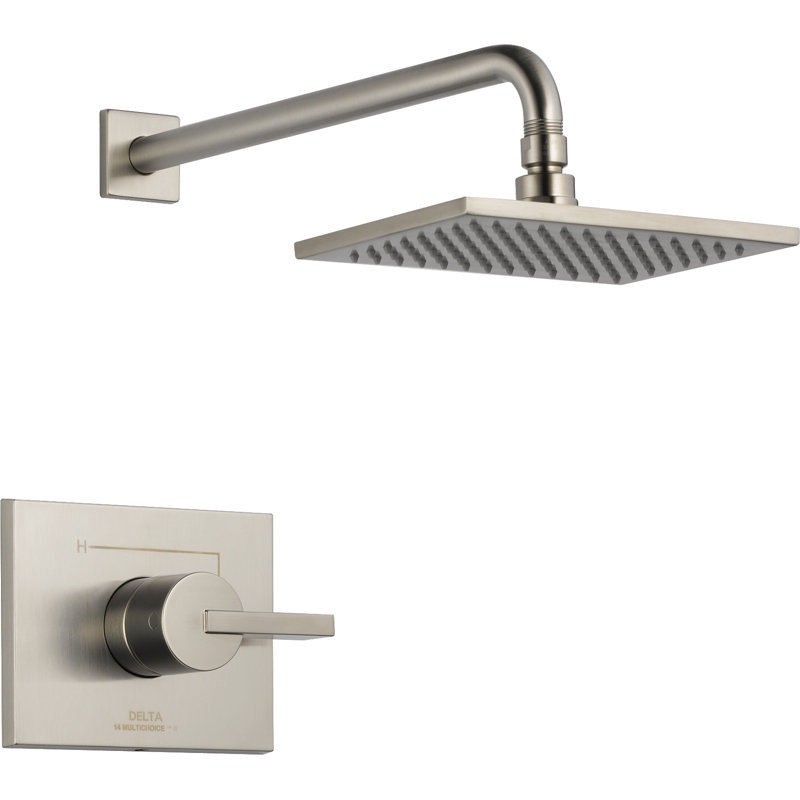 Ensemble de garniture de douche à fonction unique Vero 14 Series avec pomme de douche à jet simple Touch-Clean, inoxydable (valve non incluse)