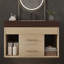 Meuble-lavabo flottant moderne avec comptoir en pierre frittée et comptoir en céramique-130000250