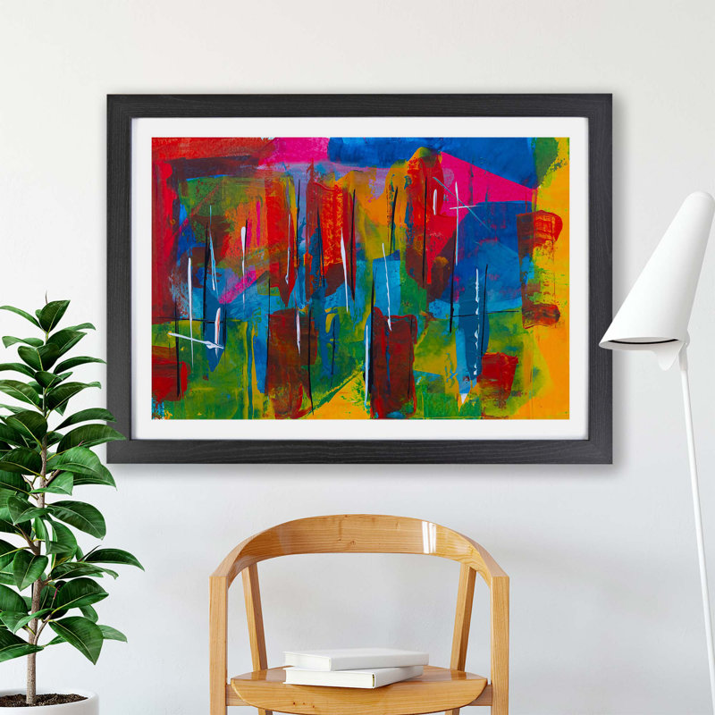 Abstract Vol.409 by S.Johnson - Framed Print, 62cm H x 87cm W x 2cm D, Black