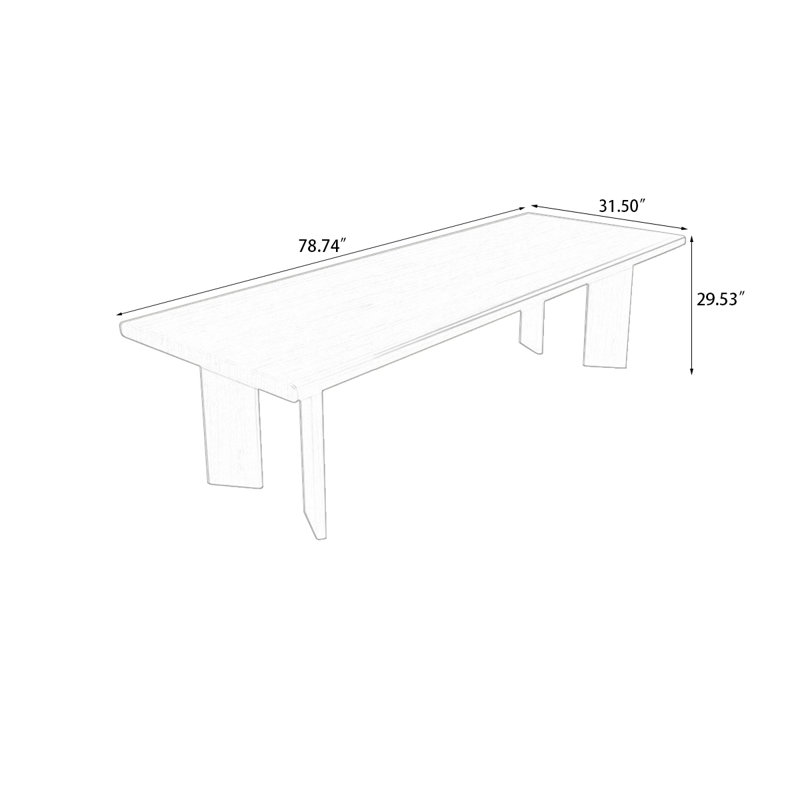 Table de conférence Burlywood, H 29,53 po x L 78,74 po x l 31,5 po
