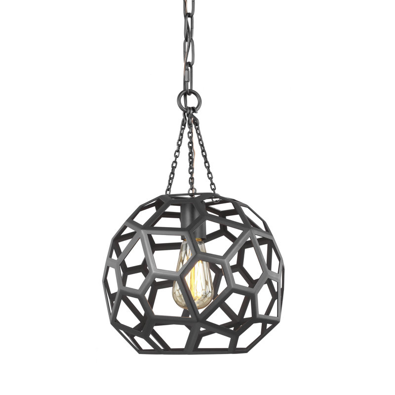 Aguilar 1 - Light Single Pendant, 16.25" H x 11" W x 11" D, Midnight Black