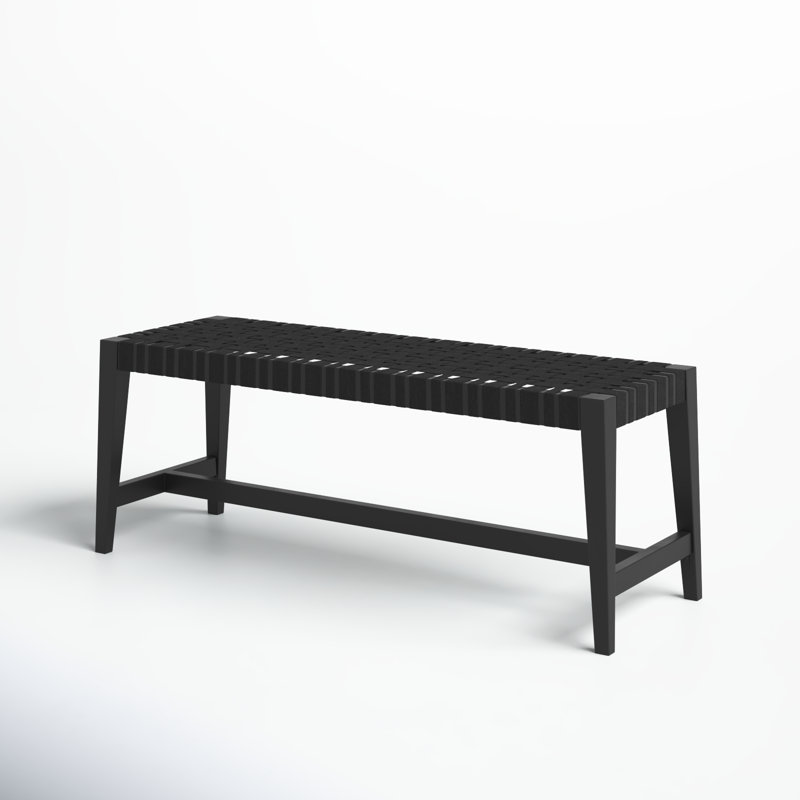 Causeway Designer Ebony Black Woven Mahogany Bench