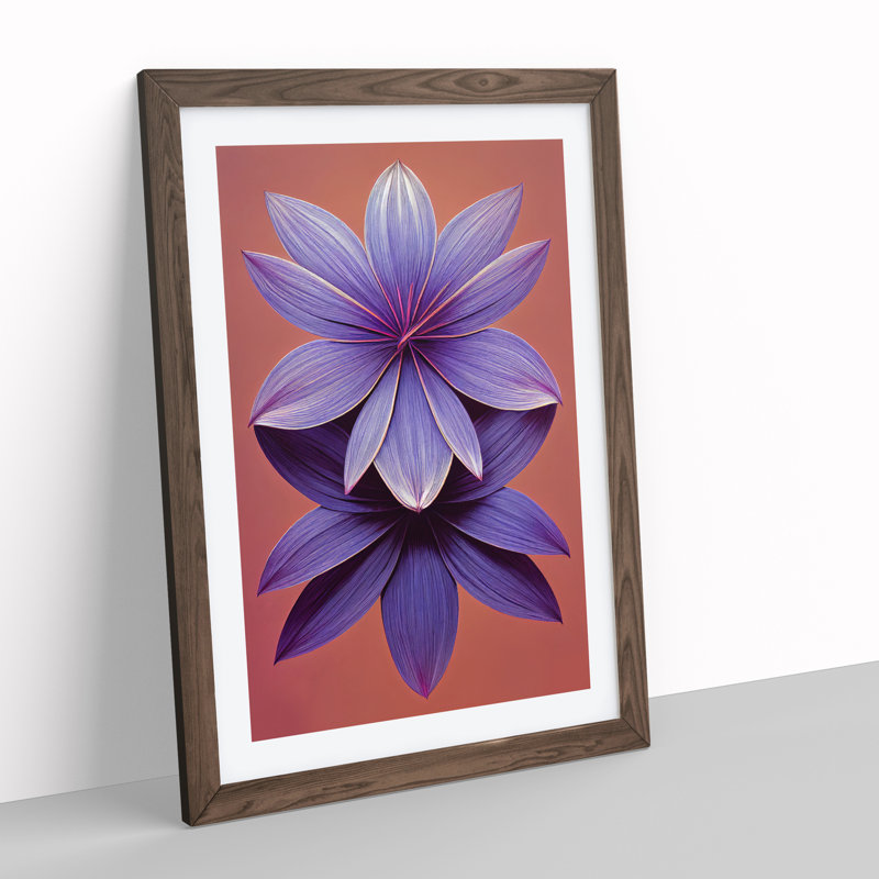 Passionate Flowers - Wall Art, 64cm H x 46cm W x 2cm D, Walnut Framed, Walnut Framed