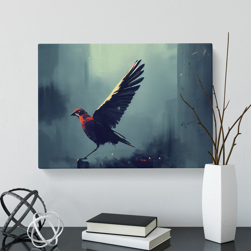 Bird Art - Wrapped Canvas, 40cm H x 60cm W x 3cm D