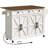 43.7'' Kitchen Island with Charging Station, Drop-Leaf Table & 3 Drawers, Adjustable Shelving Cart-1282018189-1282018186