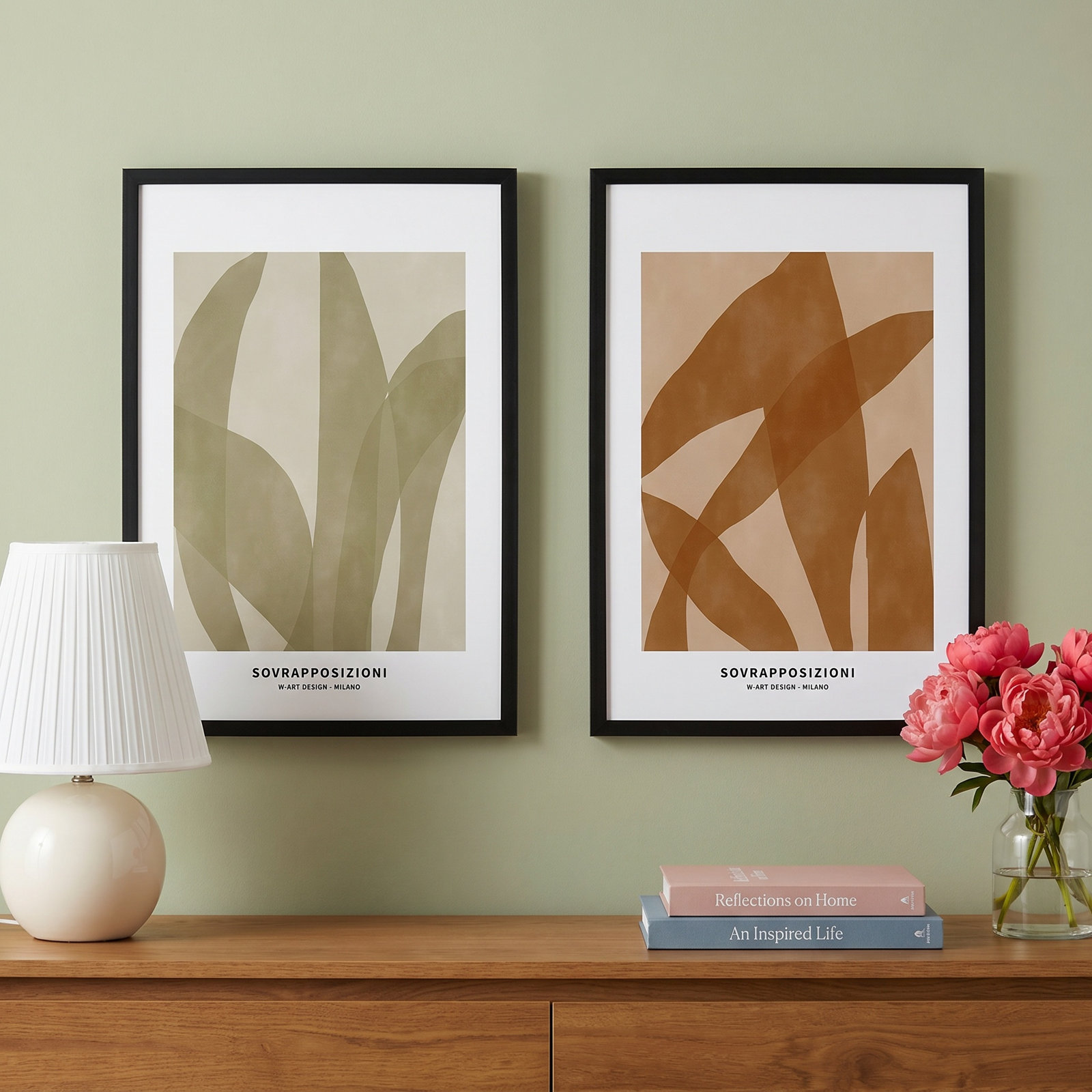 Zabini "Marine Flora 3 and 4" 2-Piece Print Set, Black, 25" H x 17.5" W x 1.25" D