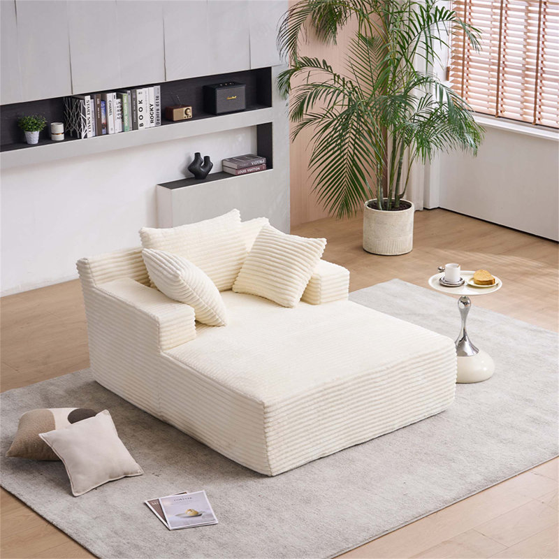 Chaise longue polyvalente surdimensionnée pour la maison, améliorant les espaces de vie, Beige