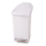 Simplehuman 10 Liter / 2.6 Gallon Compact Slim Bathroom or Office Step Trash Can, Black Plastic