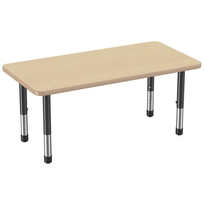 24" x 48" Rectangle Thermofused Activity Table with Adjustable Chunky Legs - Maple