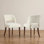 Chaise rembourrée moderne en chenille avec pieds en bois massif, chaise d'appoint Mid-Century pour la cuisine et la salle à manger
