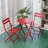 3 Piece Patio Bistro Set of Foldable Square Table and Chairs-1197822919