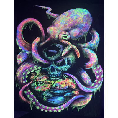  Officially Licensed Vibrant Octopus 2, œuvre d'art originale par Ed Capeau, impression sur demande - 18 x 24 po - reproduction décorative - prête à encadrer