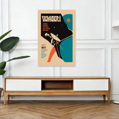 «Voyager 1 Cosmic Journey», abstrait, rétro, architecture vintage, impression d'art mural
