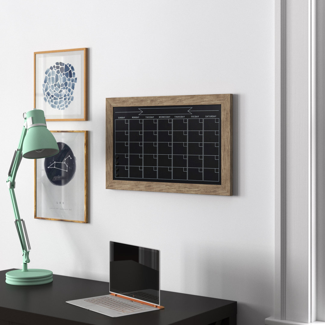 Brucie Magnetic Wood Chalkboard Three Posts™ Teen Color: Rustic Brown Size: 29" H x 23" W