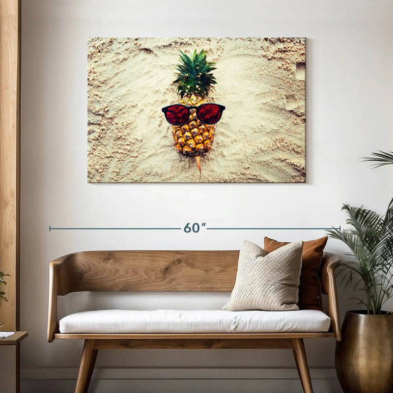 Yarlin Cool Sandy Pineapple, 30" H x 45" W
