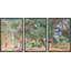 Rustique campagne aquarelle pastel vibrant 3 pièces-91874824-91874826