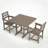 Space Saving Patio Dining Sets, Hdpe Rustic 3 Piece Set For Patio