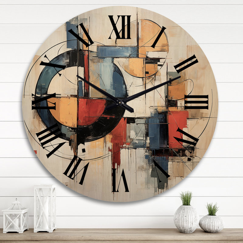Horloge murale en bois massif Oliveriu, Très grand