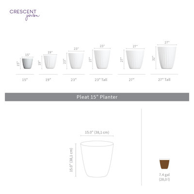 Crescent Garden Pleat Modern Round Pot Planter