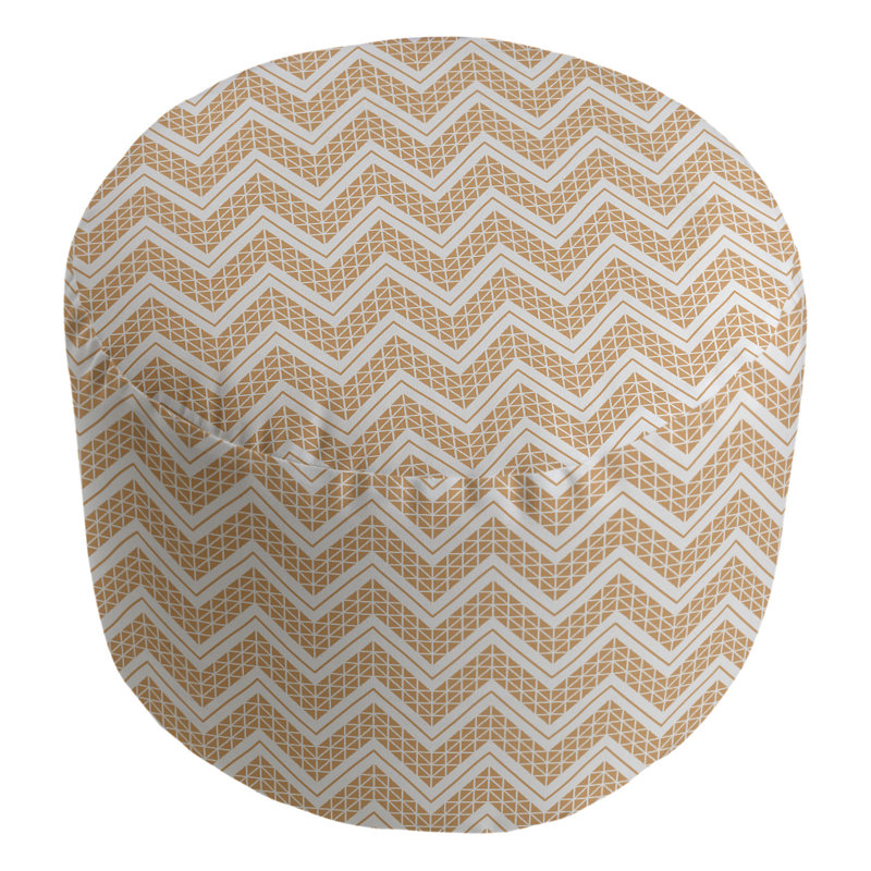 Upholstered Pouf, Light Orange
