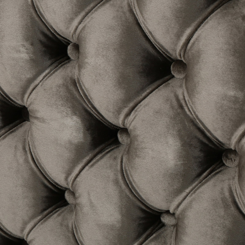 Button- Grey Velvet Headboard, Enhancing Bedroom Aesthetics Fully Upholstered Creating A Luxurious Ambience, Gray