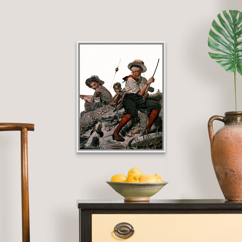 Art mural sur toile Norman Rockwell, H 22 po x l 18 po x P 1,75 po, Cadre flottant blanc