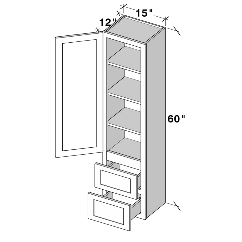 CASAINC Ready-to-Assemble W15"x D12"x H60" Kitchen Counter Linen Cabinet