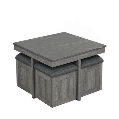 Ensemble de 5 tables basses grises 5 pièces