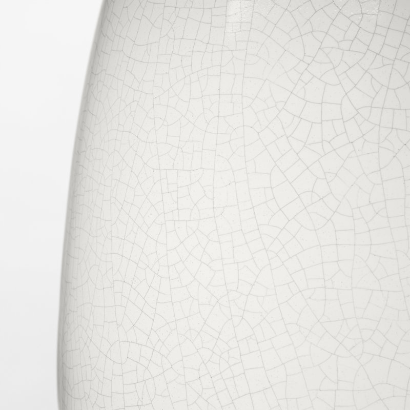 White Crackle Ceramic Table Lamp with Linen Shade
