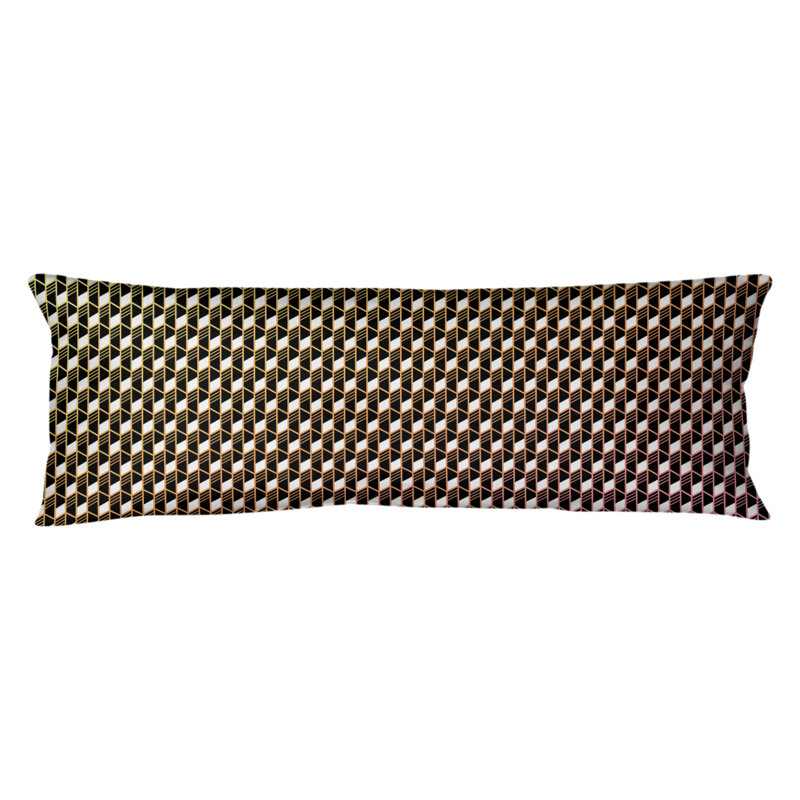 Coussin lombaire géométrique, Bourre en polyester, Dégradé coucher de soleil