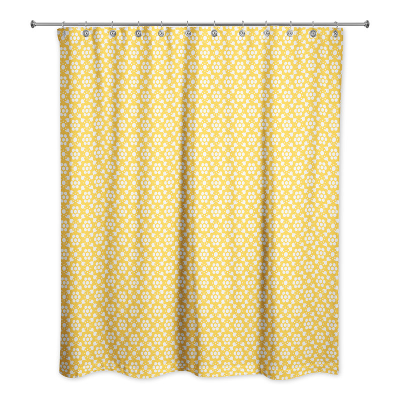 Rideau de douche simple Aphina, Jaune