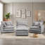 Canapé modulaire en L avec repose-pieds mobile modulaire à 3 places Modern Chenille-18847463