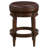  Runyan 26" Backless Swivel Counter Stool, Walnut, Brown Vegan Leather-1287970299