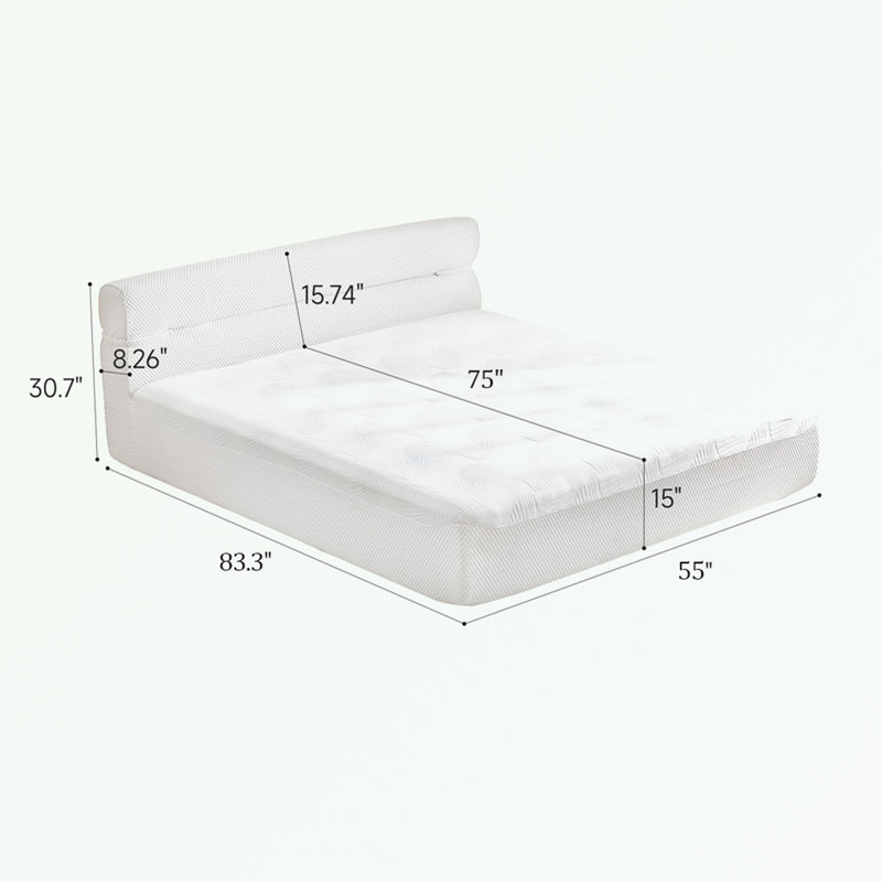 Matelas double tout-en-un et base de lit, Double