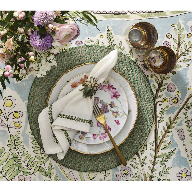 Jardin Napkin, White/Green