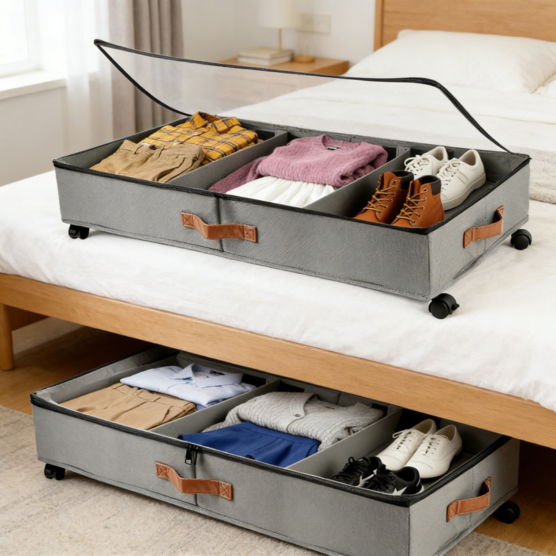 Beachcrest Home Fabric Underbed Storage