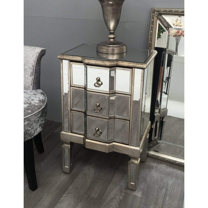 Desdemona 48cm W Solid Wood Bedside Table